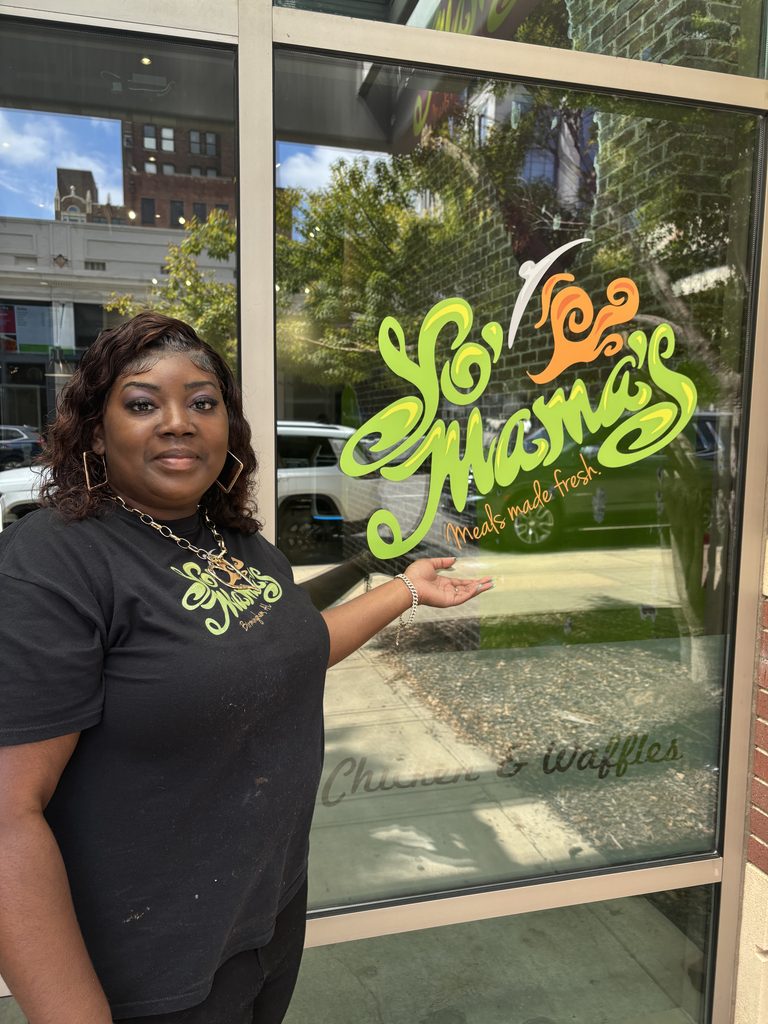 Jamyia at Yo' Mama's restaurant